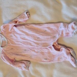 Ralph Lauren Set Long Sleeved Pink Footed One Piece with Long Sleeves